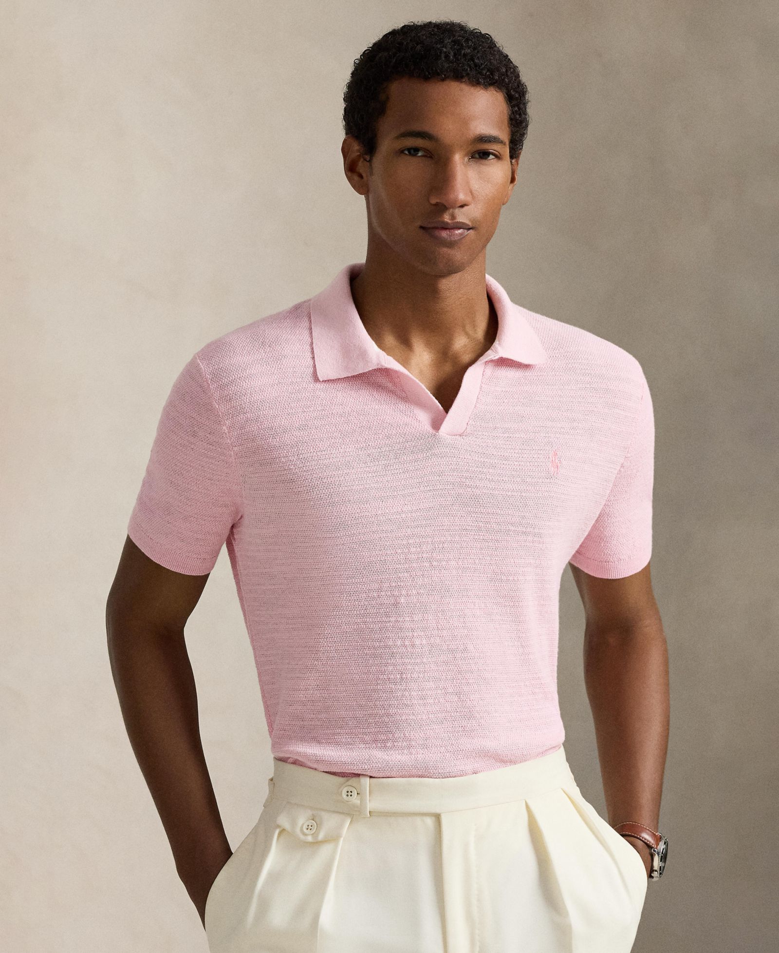 Polo Ralph Lauren Мужская рубашка-поло из текстурированного трикотажа с коротким рукавом