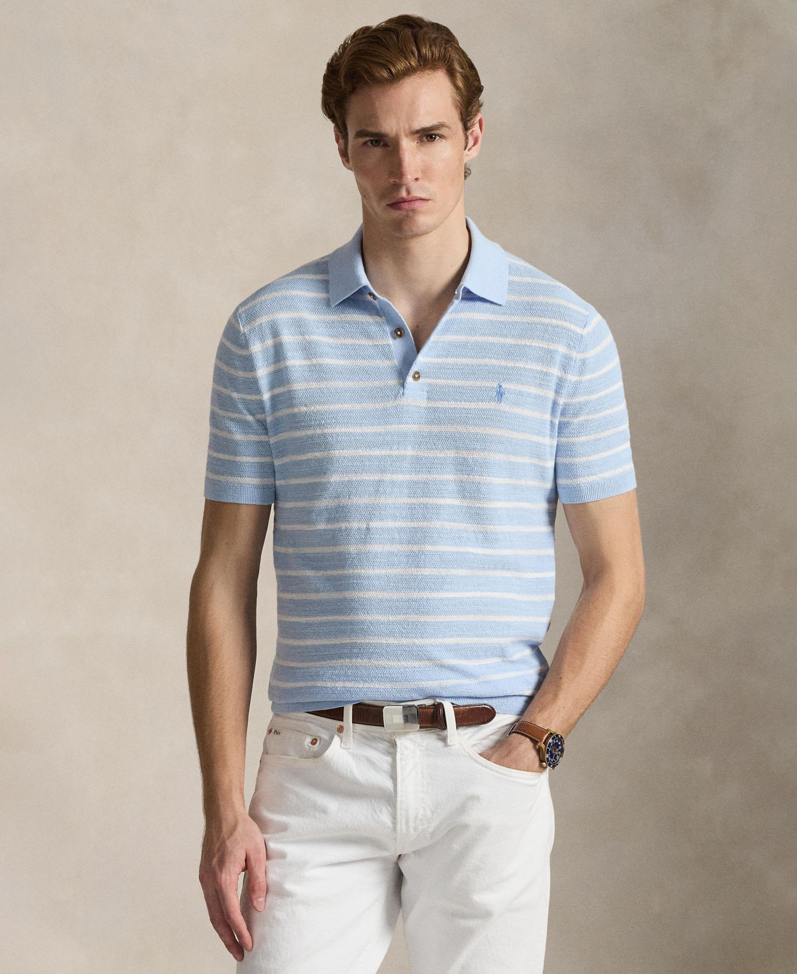 Polo Ralph Lauren Men's Short-Sleeve Polo Collar Sweater