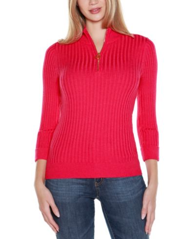 Женский трикотажный джемпер Belldini Ribbed Quarter-Zip