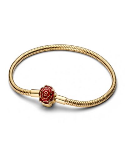 Браслет Pandora Disney Beauty and the Beast Enchanted Rose Snake Chain