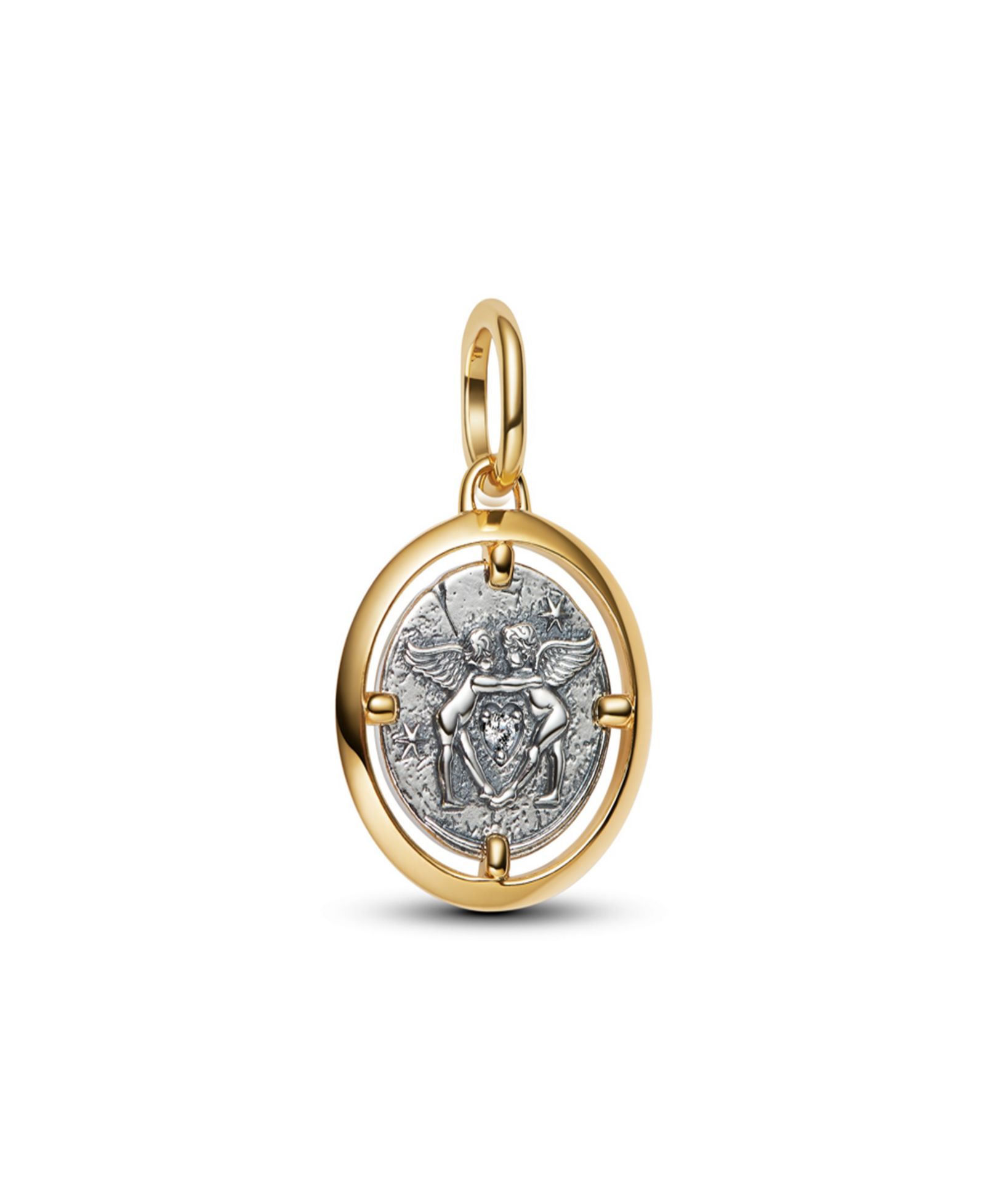 Pandora двухцветные шармы Cupids Medallion