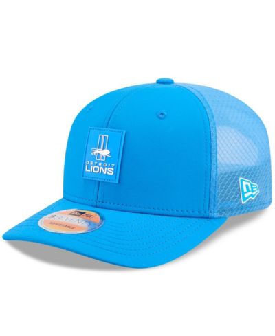 Мужская кепка New Era Blue Detroit Lions 2025 Sideline Throwback 9SEVENTY Trucker регулируемая
