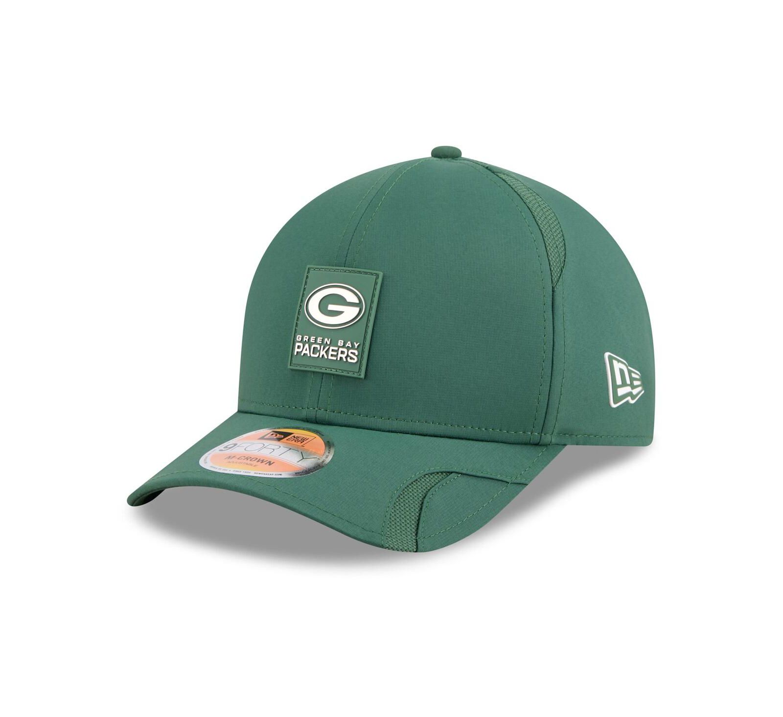 New Era Мужская регулируемая кепка Green Bay Packers 2025 Sideline M-Crown 9FORTY Green
