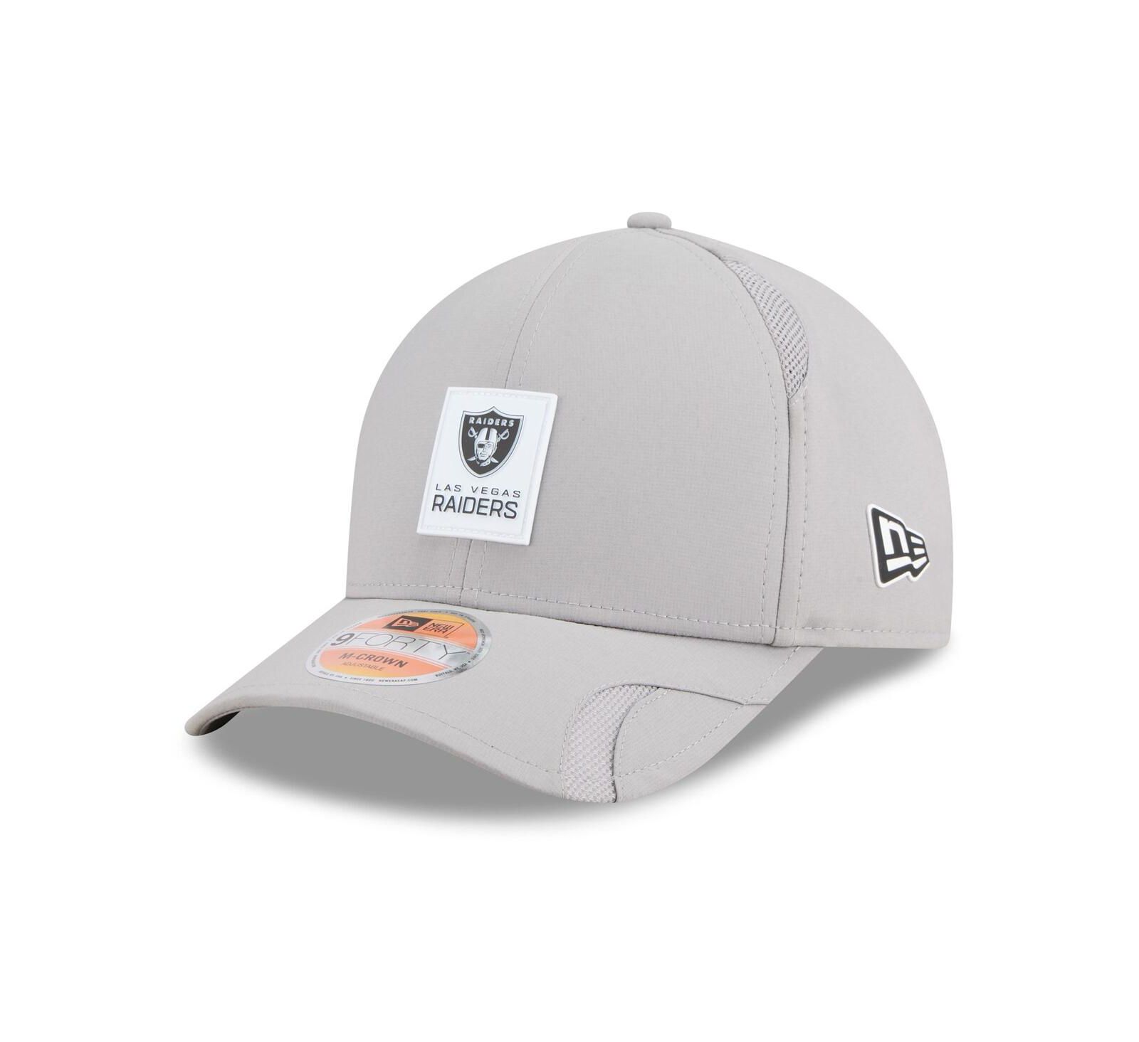 New Era Men's Gray Las Vegas Raiders 2025 Sideline M-Crown 9FORTY Adjustable Hat