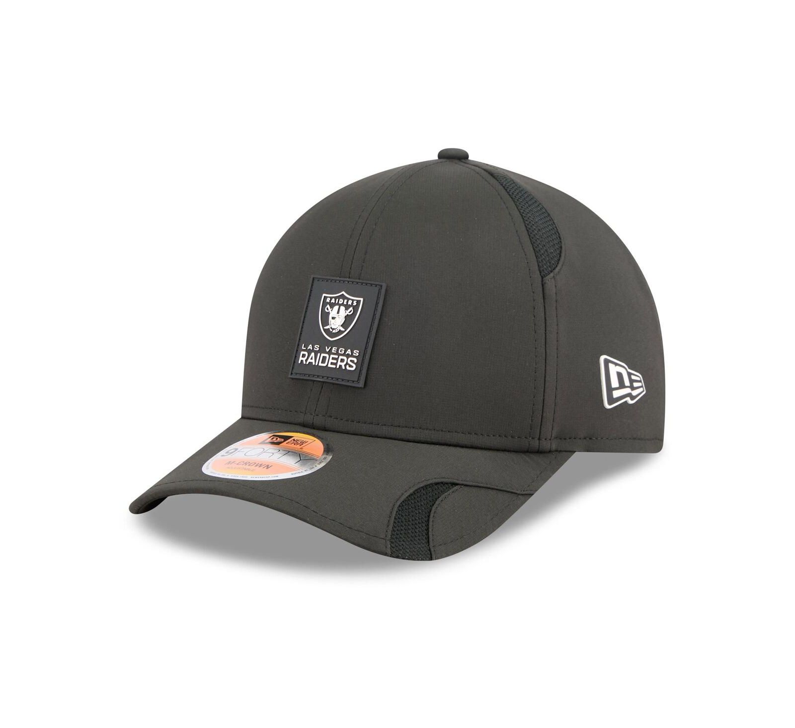 Мужская кепка New Era Black Las Vegas Raiders 2025 Sideline M-Crown 9FORTY Adjustable