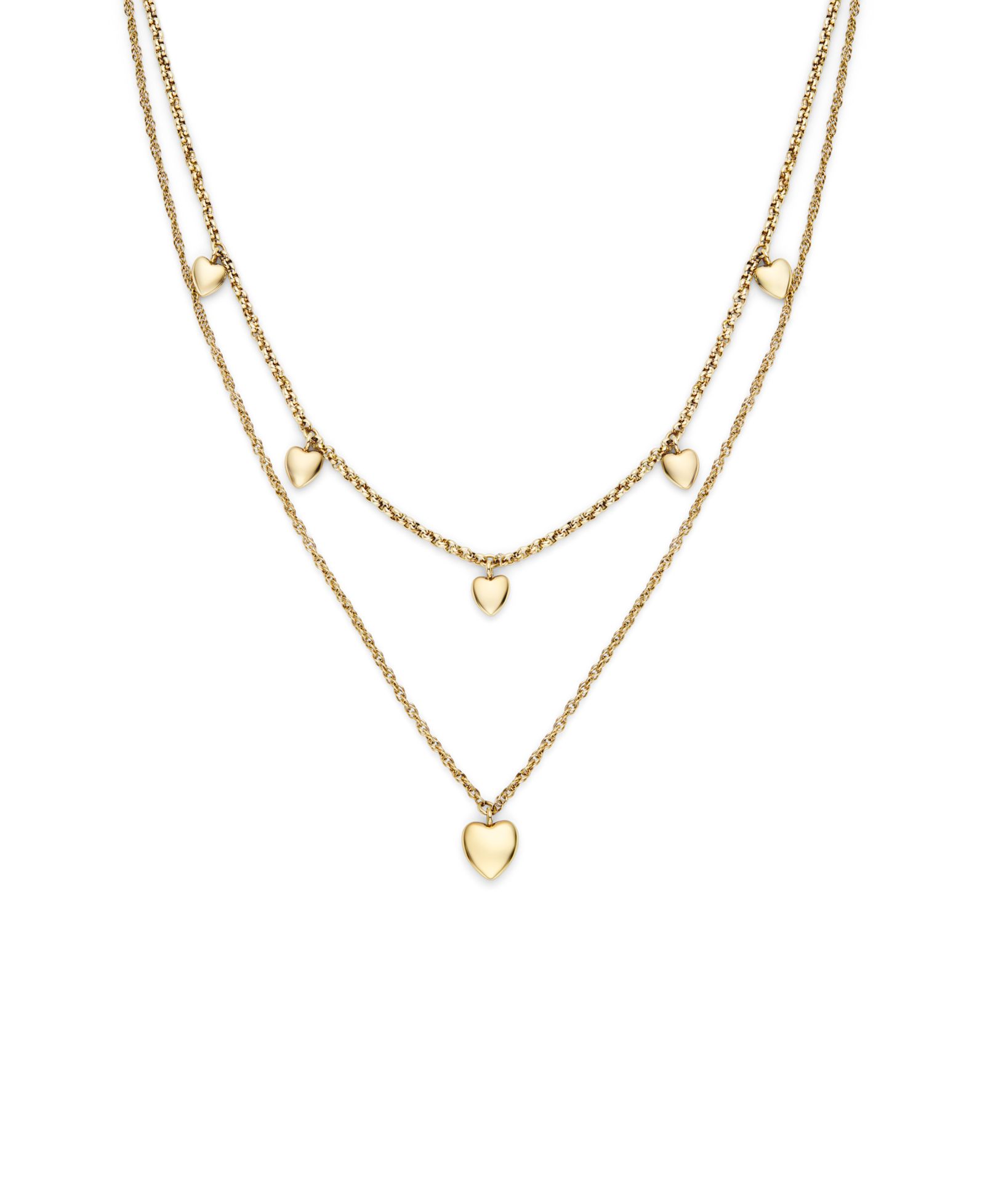 Золотистая стальная цепочка Olivia Burton Mini Heart