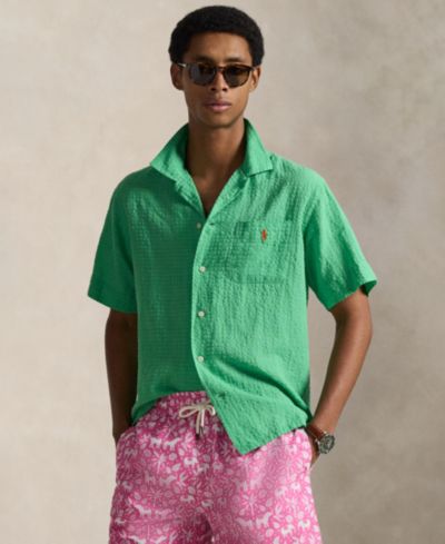 Polo Ralph Lauren Classic-Fit Linen-Blend Seersucker Shirt