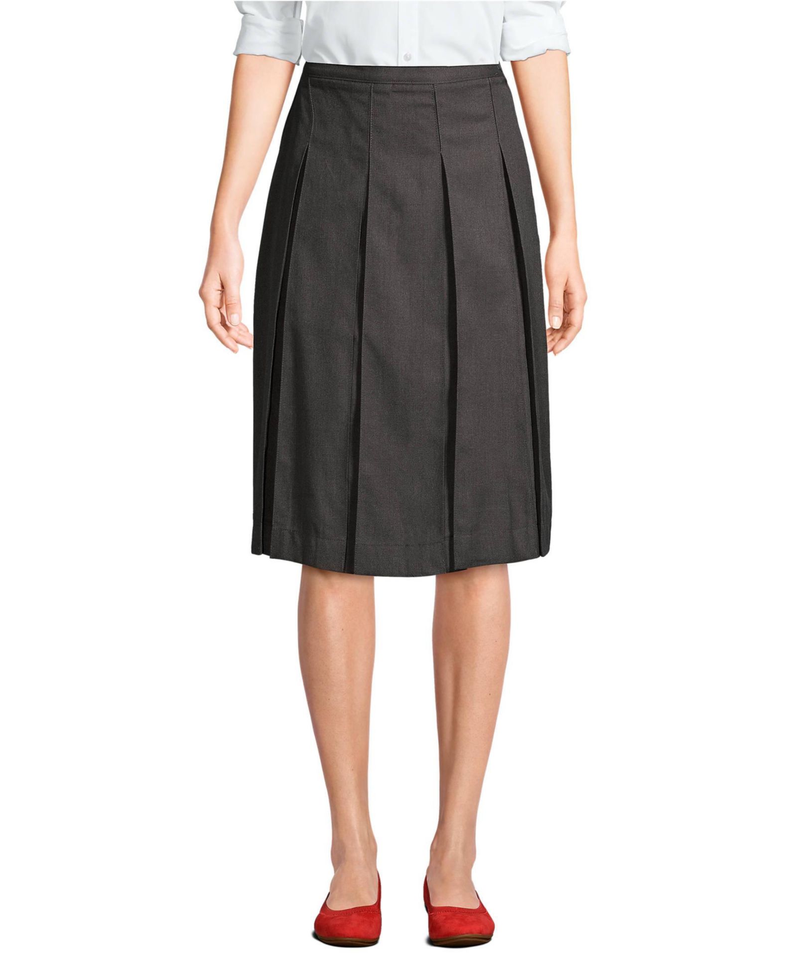 Lands' End Women's Below The Knee Box Pleat Skirt