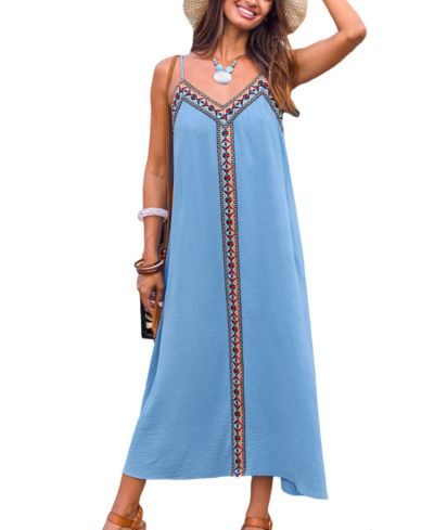 Женское пляжное платье Cupshe Let It Slide Blue Maxi