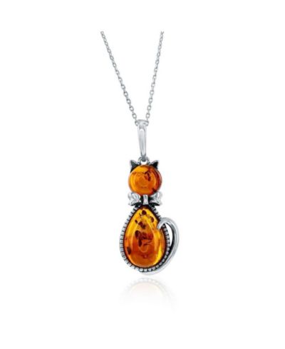 Подвеска Caribbean Treasures Sterling Amber Cat Pendant