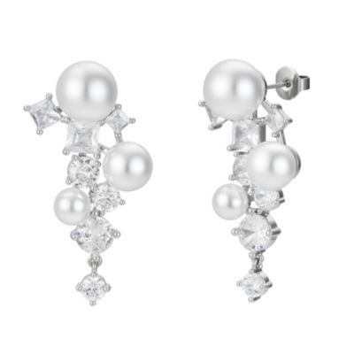 Untamed Petals серьги Alexandra Pearl and Crystal Drop