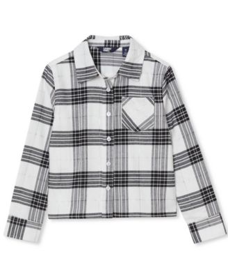 Black/ivory plaid