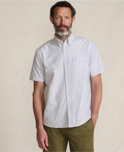 Lands' End Мужская рубашка Oxford с коротким рукавом