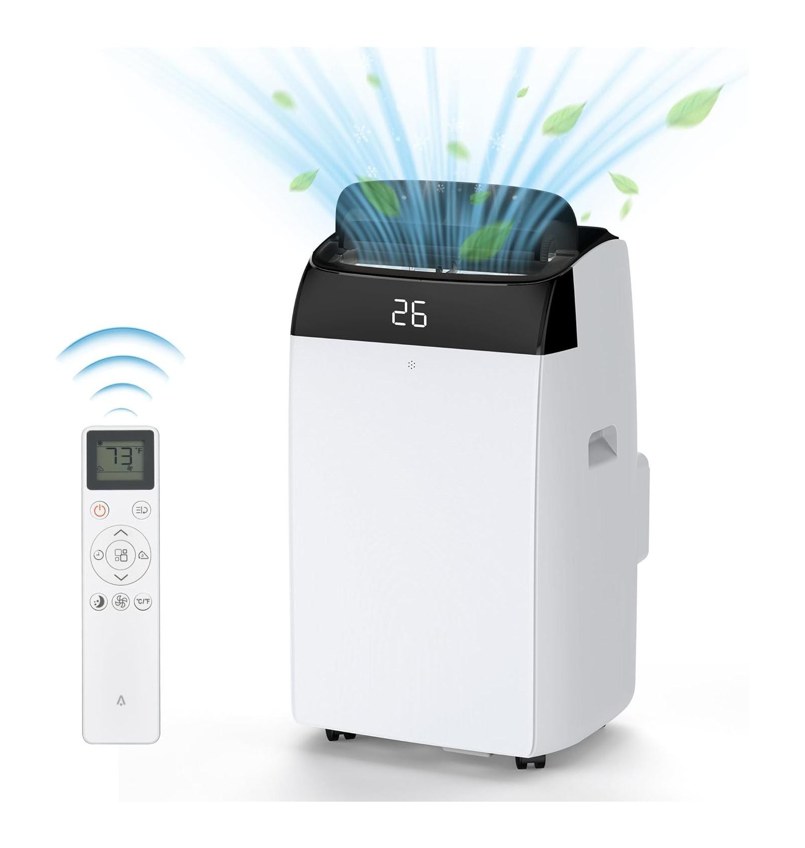gaomon 12,000 BTU, 3-in-1 Portable Air Conditioner with Cooling, Dehumidifier & Fan Modes, Remote, 24H Timer, Sleep Mode, Installation Kit