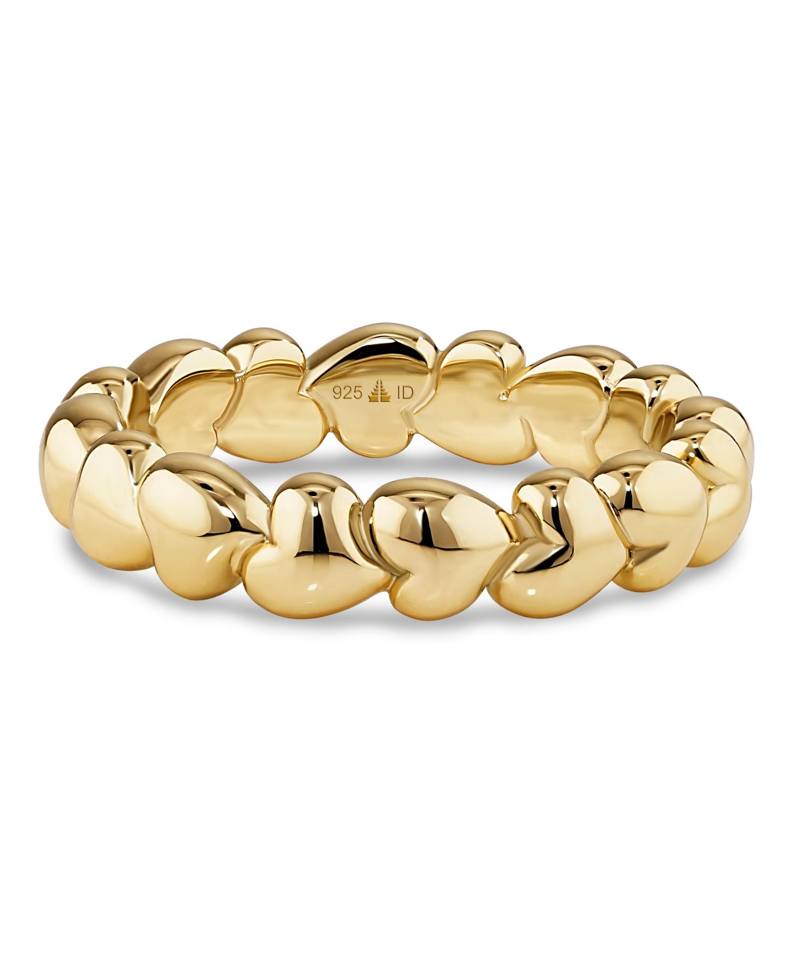 Devata Sweet Heart Eternity Band Ring in Plated Sterling , Size 7