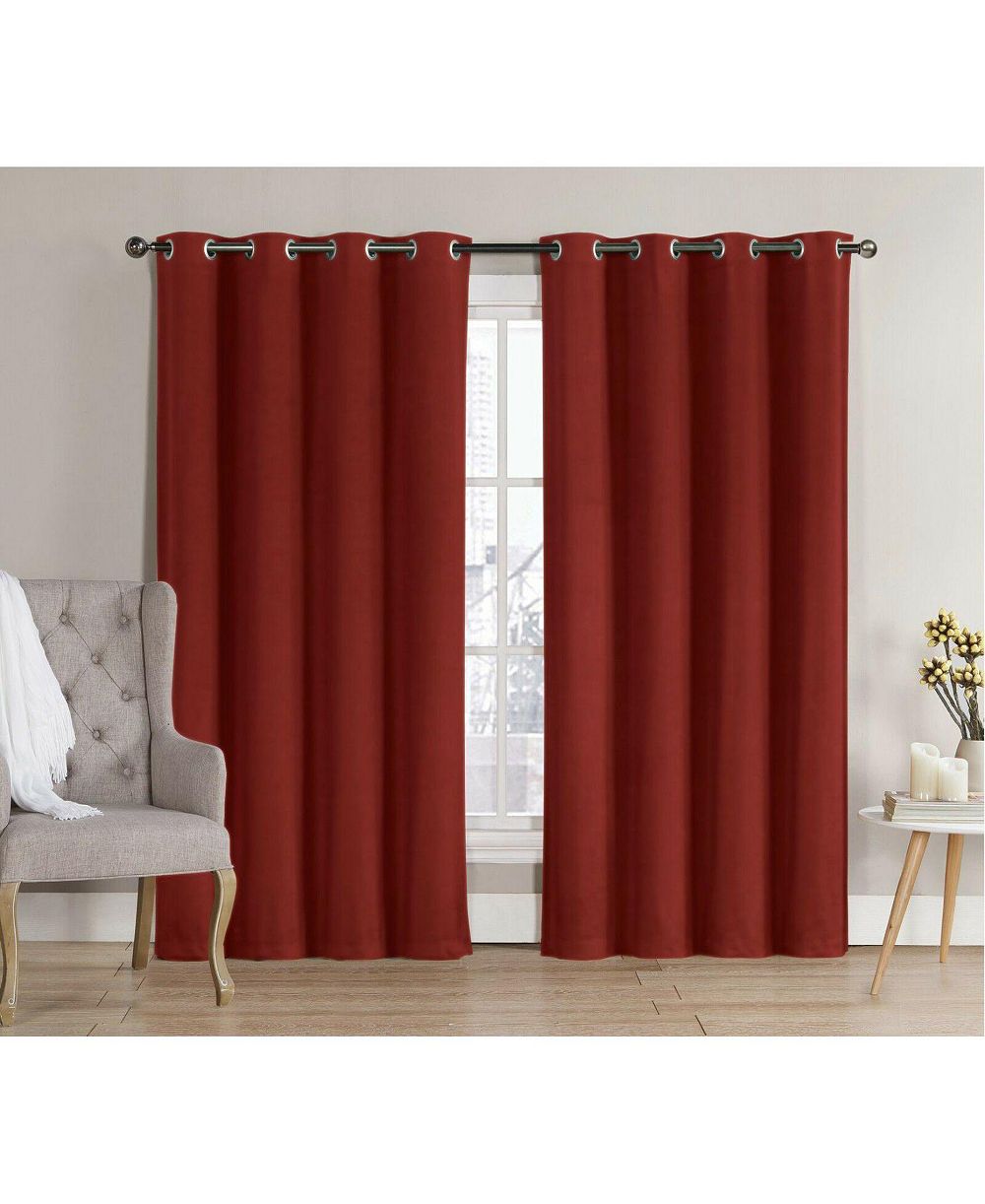 GoodGram 2 Pack: Hotel Thermal Grommet 100% Blackout Curtains - 52 in. W x 84 in. L, Gray