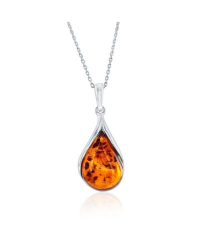 Подвеска Caribbean Treasures Sterling Teardrop Amber