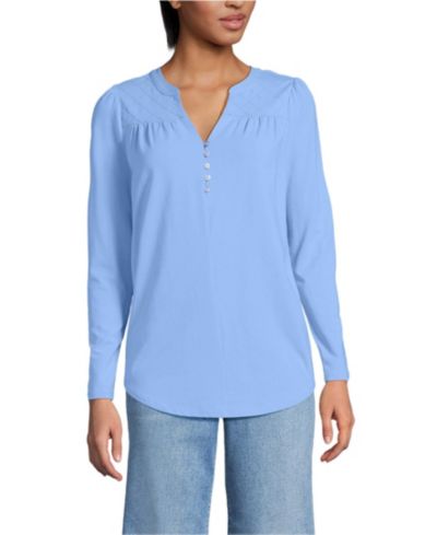 Женская туника Lands' End Long Sleeve Lightweight Jersey Notch Neck
