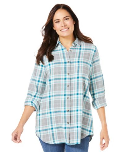Deep teal plaid
