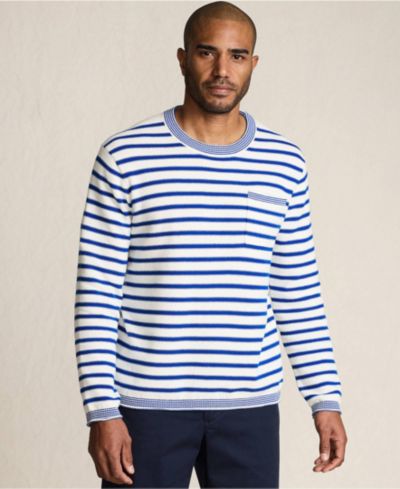 Lands' End Мужской хлопковый джемпер с длинными рукавами с текстурой