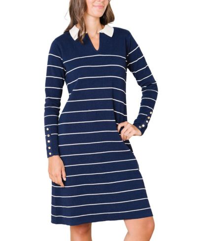 Hope & Henry Women's Hope and Henry Organic Long Sleeve Collared Sweater Dress