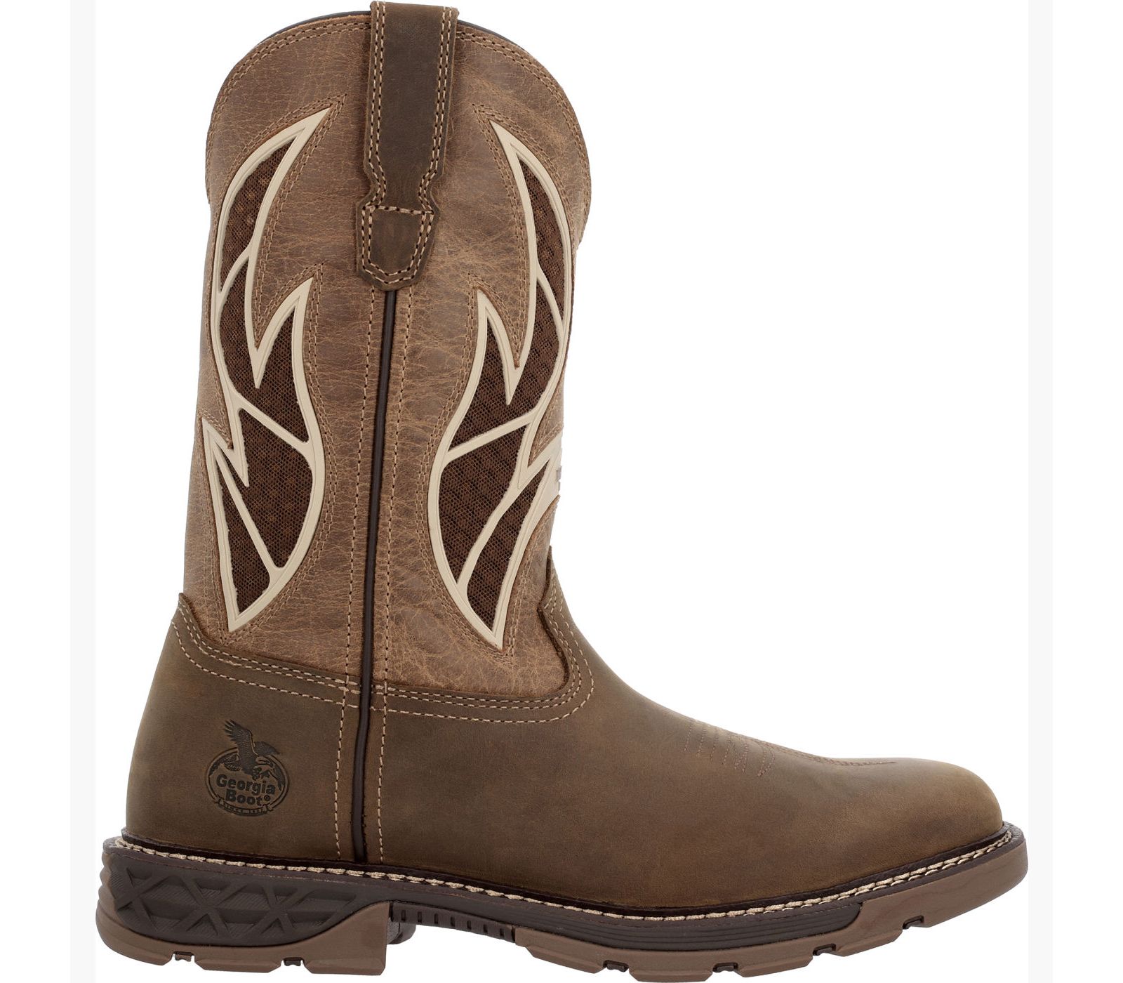 GEORGIA BOOT Men's Carbo-Tec FLX Pull-on with InsulKul Work Boot in Brown/Tan