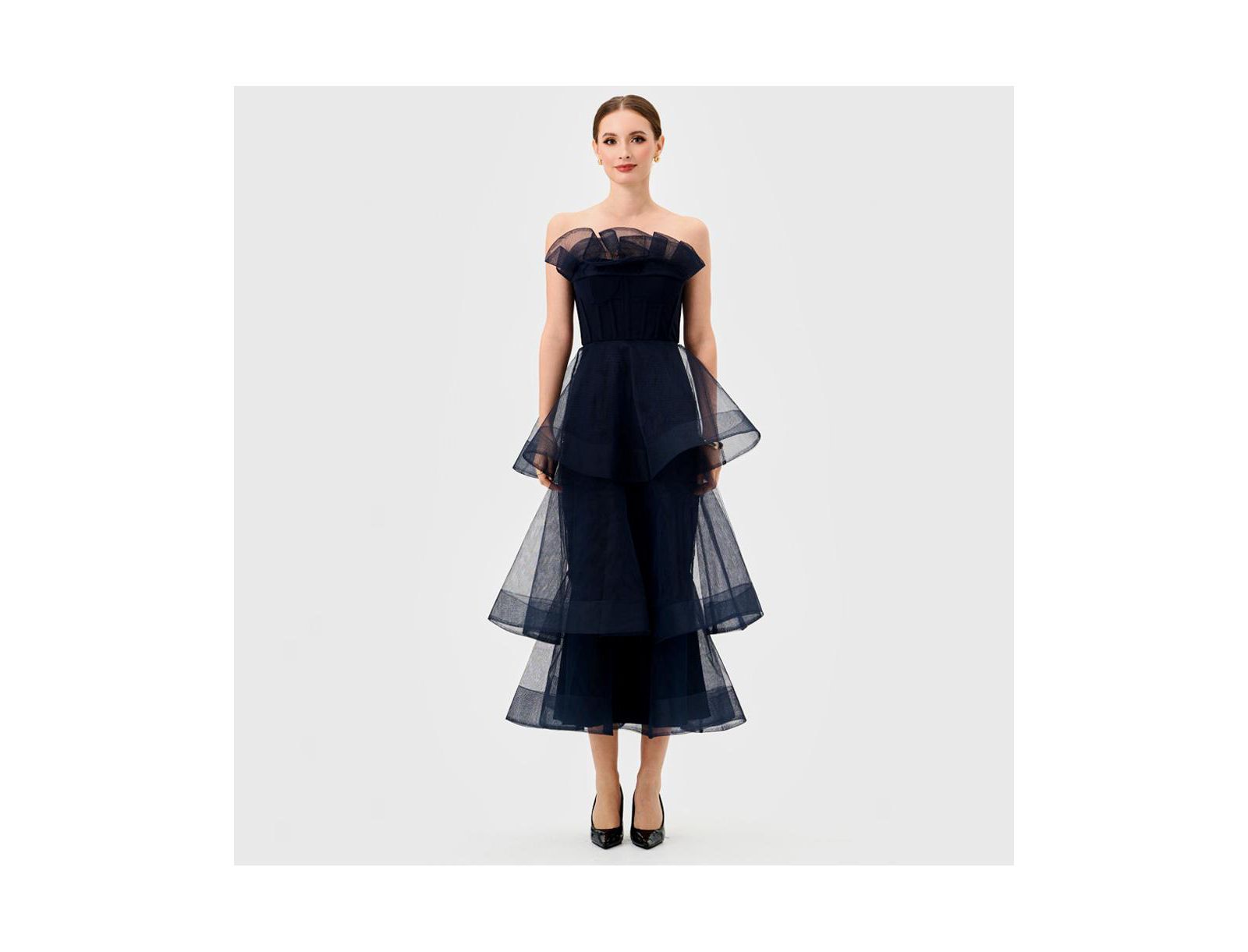 BARIANO Women's Mae Tiered Ruffle Midi