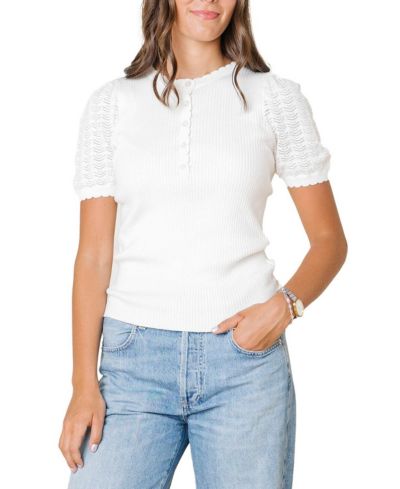 Женский свитер Hope & Henry Organic Pointelle с рукавом Henley