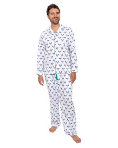 Sant and Abel Men's Organic Cotton Poplin Button Down Long Sleeve Pajama Set