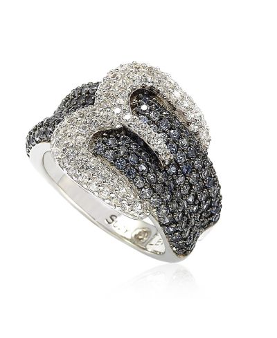 Suzy Levian Кольцо с сапфиром и созданным сапфиром от Suzy Levian New York