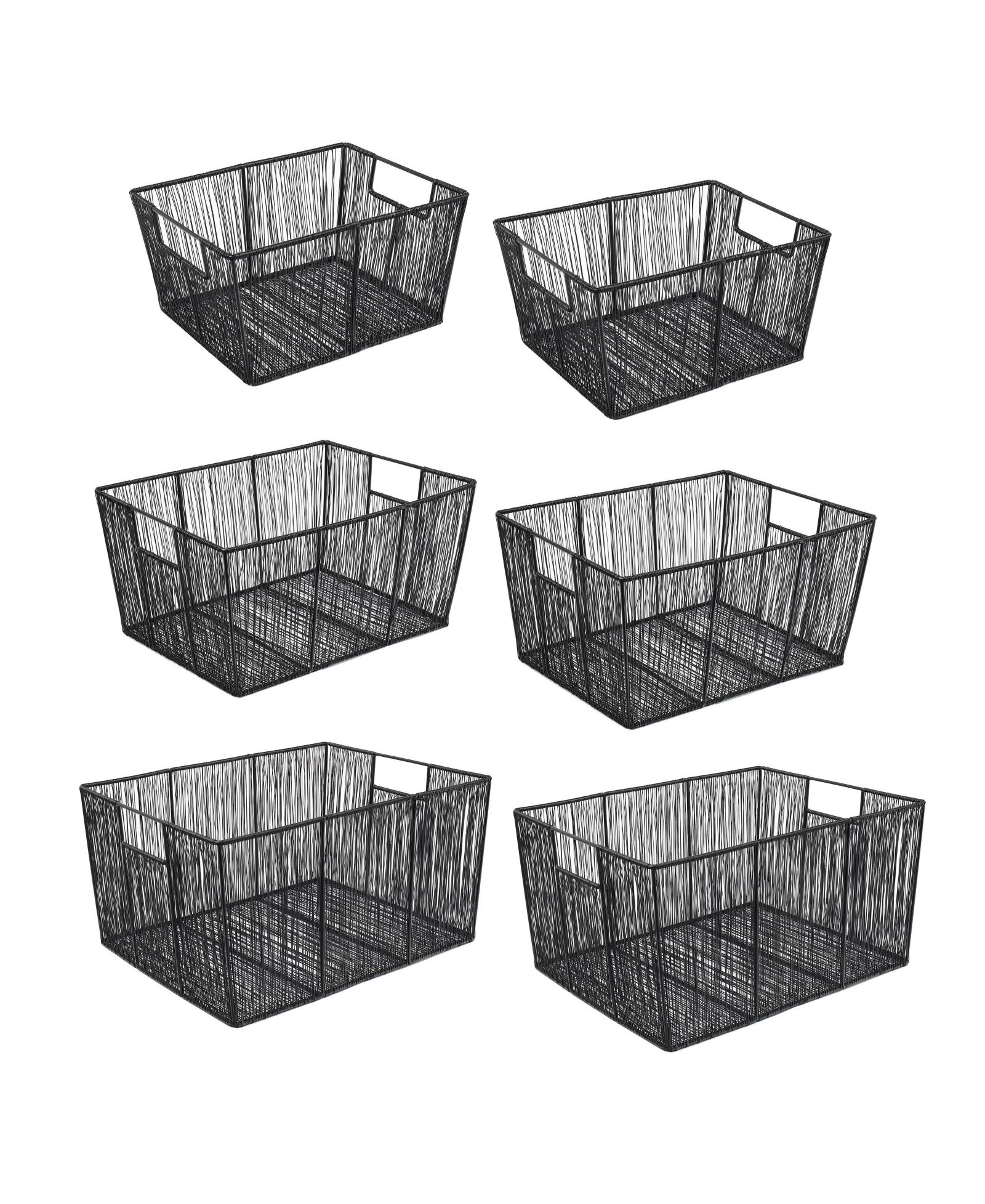 Happimess Sutton Modern Glam Handmade Wire Metal Nesting Storage Baskets, (Set of 6)
