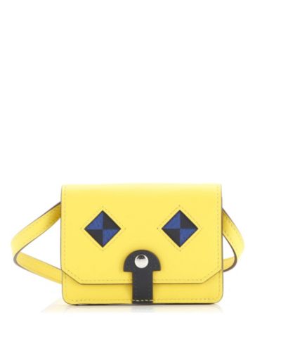 Pre-Owned Hermes Chien Card Holder with Strap Swift and Chevre Mysore