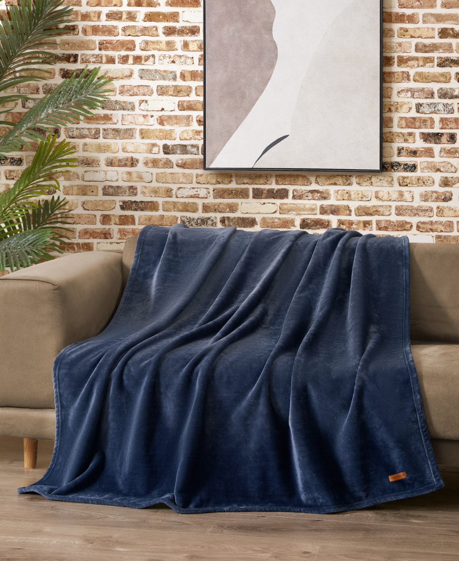 Lucky Brand Solid Plush Throw, 50" x 70"