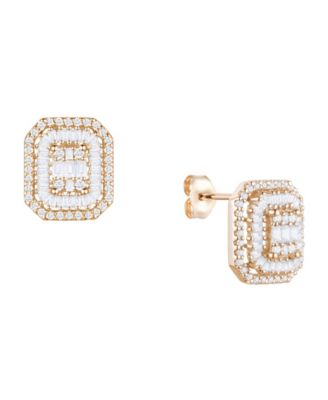 Diamond Baguette & Round Earrings (1/2 ct. t.w.) in 14K White Gold (also in 14K Yellow Gold)
