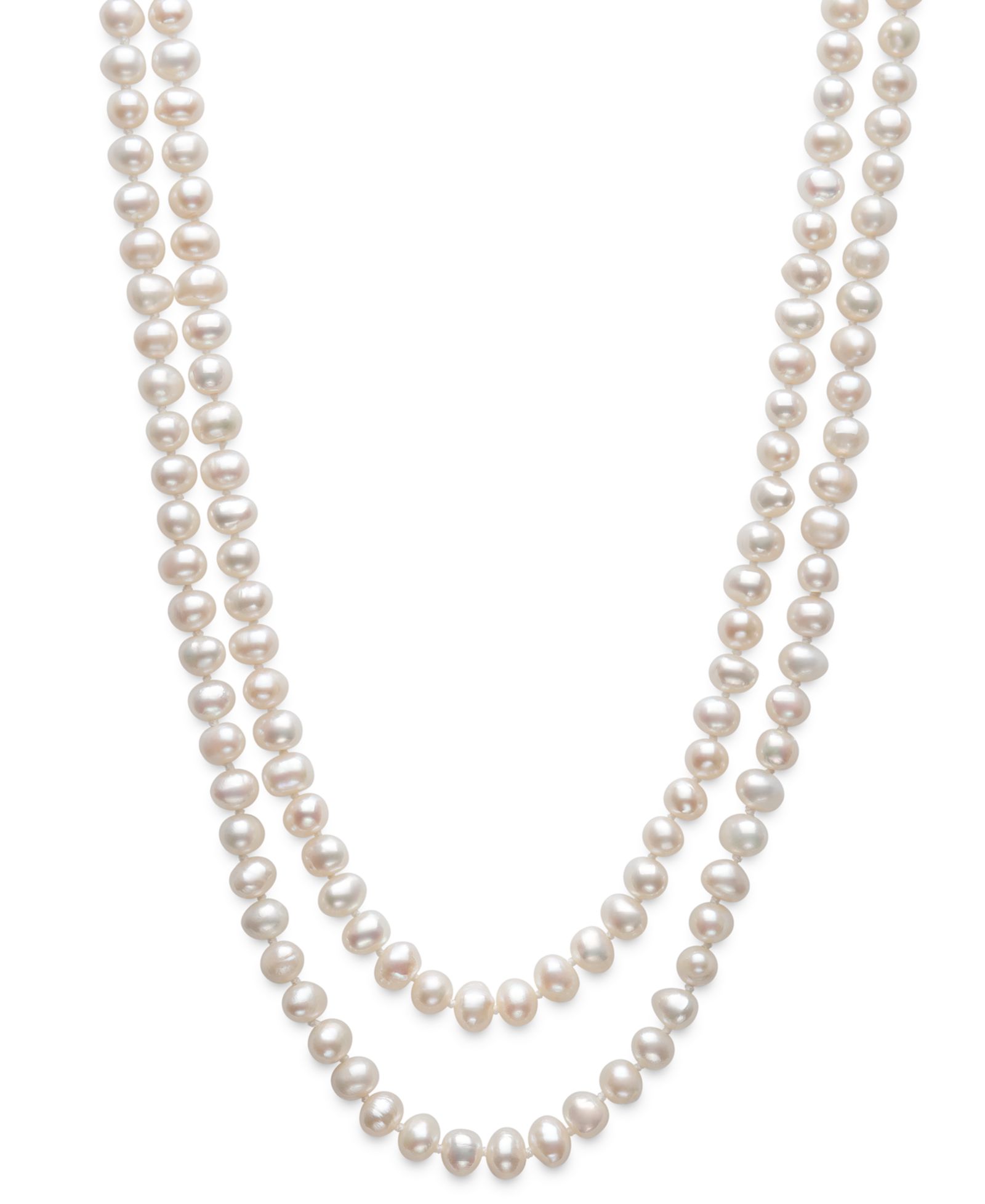 Belle de Mer Freshwater Pearl 2-Row ожерелье из Sterling Silver 6-7mm