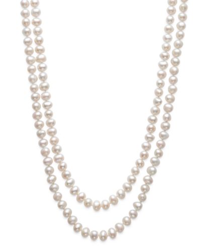 Belle de Mer 6-7mm Freshwater Pearl 2-Row Necklace in Sterling Sliver