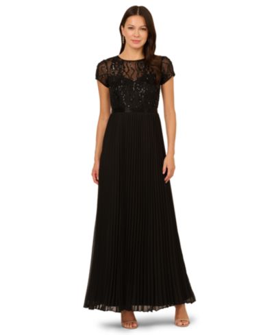 Длинное платье Adrianna Papell Women's Bead Pleat