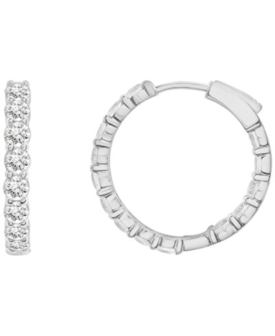 Серьги-кольца Macy's Lab-Grown White Sapphire (2-1/2 ct. t.w.) в стерлинговом серебре