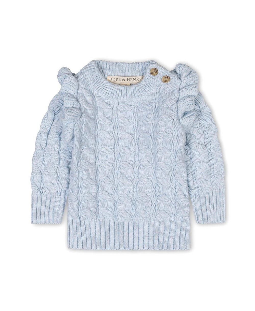 Детский джемпер Hope & Henry Organic Long Sleeve Mock Neck с рюшами