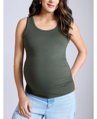 Motherhood Maternity Женский Motherhood Scoop Neck Side-Ruched Tank Top