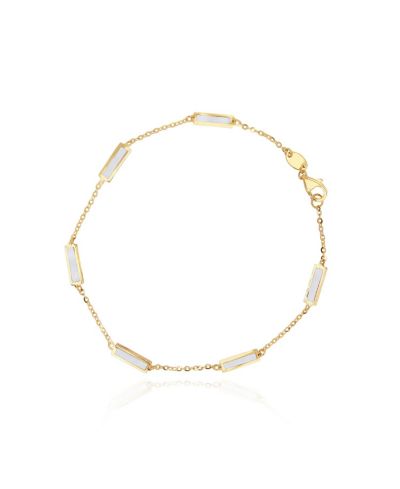 The Lovery Mother of Pearl Bar Chain Bracelet