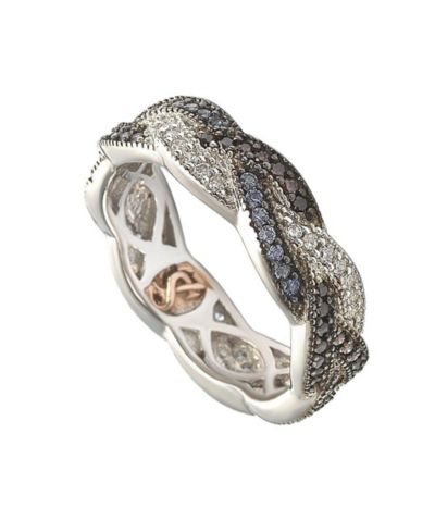 Suzy Levian Sterling Cubic Zirconia Crossover Eternity Band