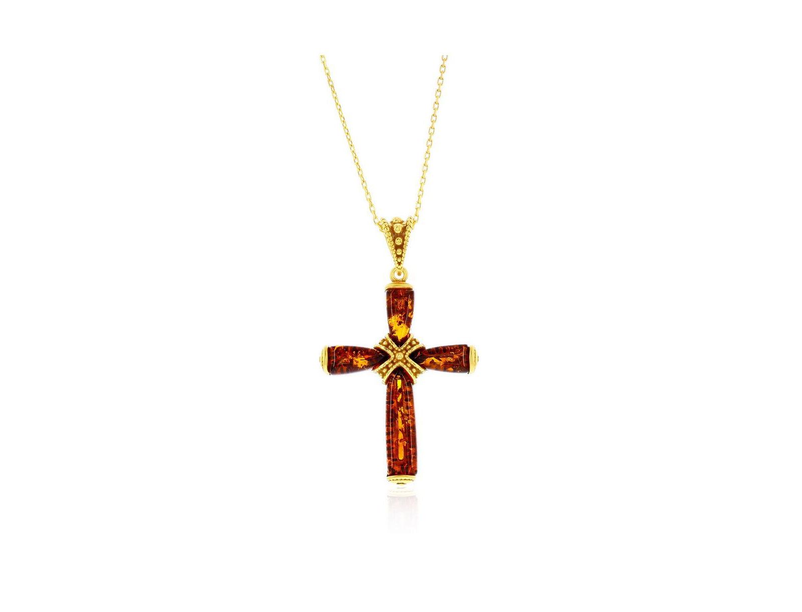 Sterling Подвеска Amber Cross - с напылением