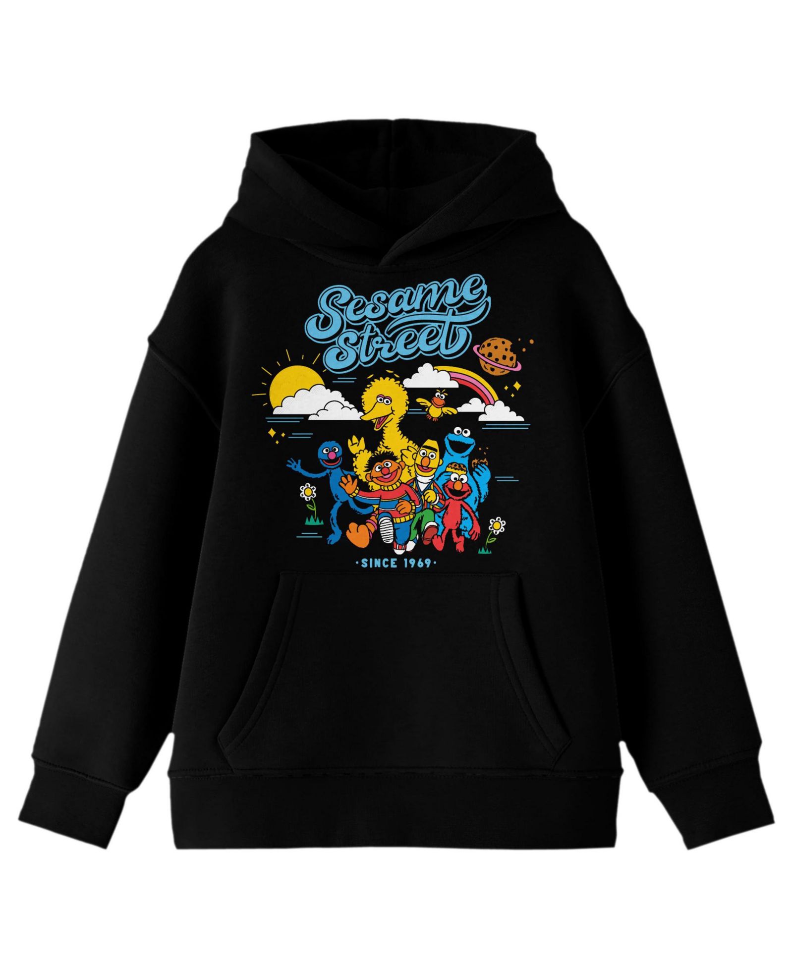 Sesame Street Детское худи с длинным рукавом, Sesame Street Vintage 2022, черное