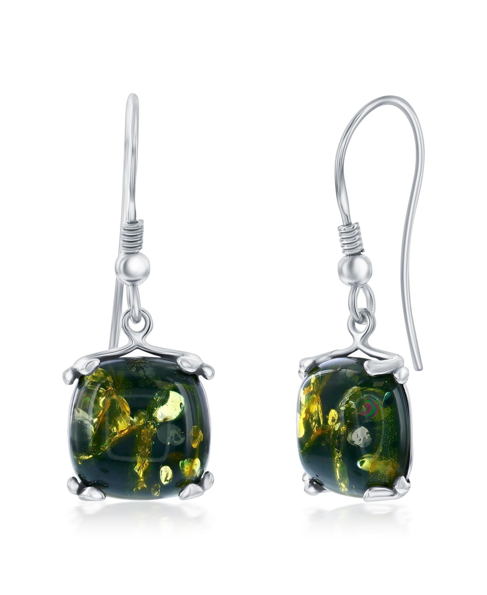 Серьги-подвески Sterling Amber Square Dangle