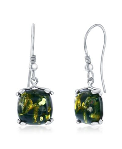 Sterling , Amber Square Dangle Earrings
