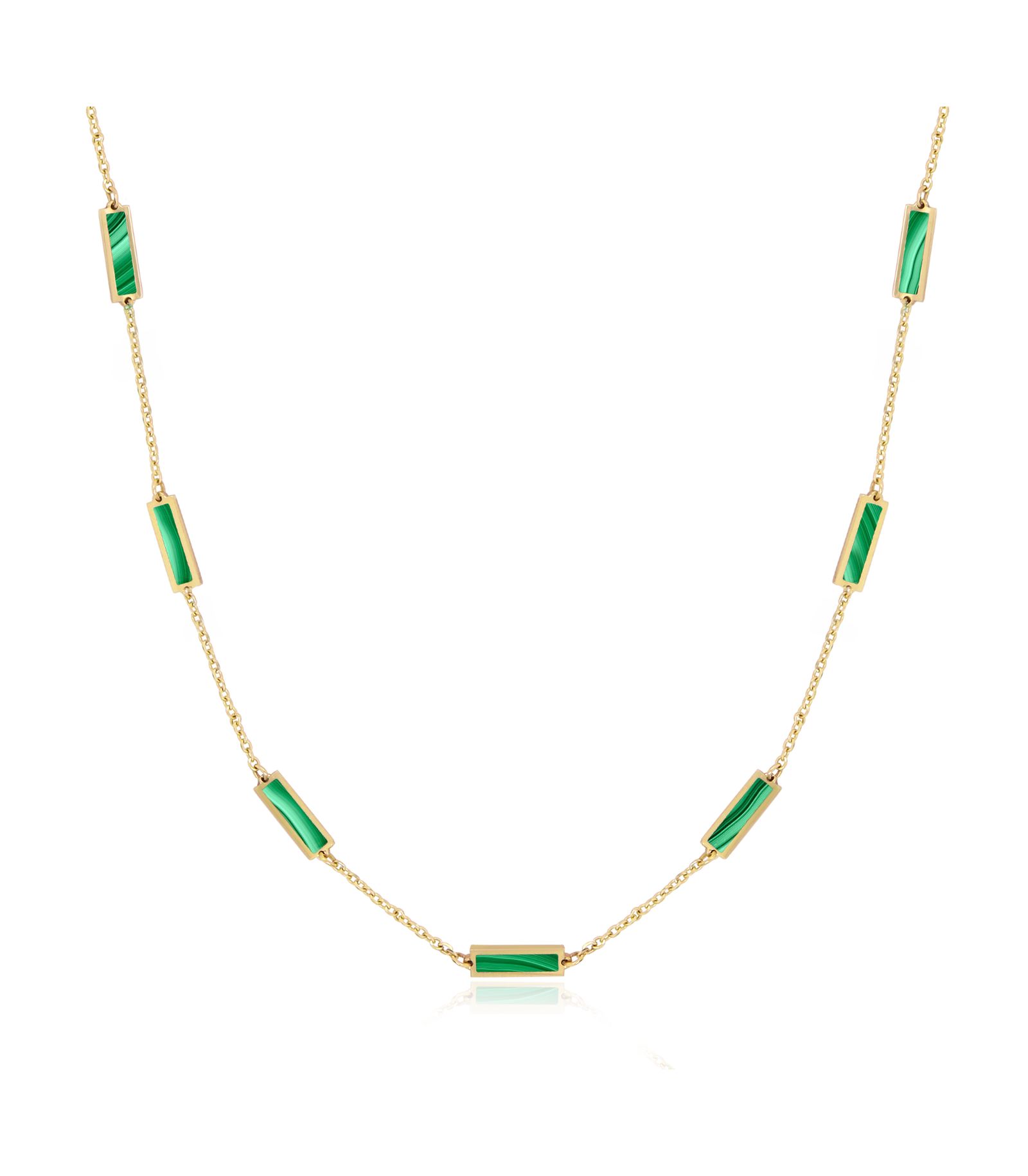 The Lovery Malachite Bar Chain Necklace