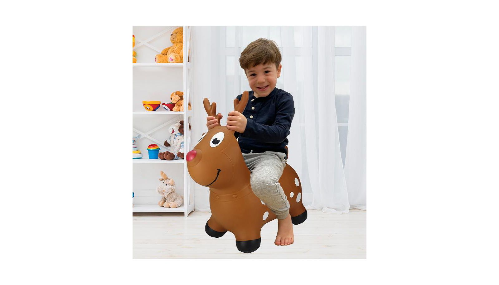 Надувной прыгучий мяч BounceZiez с насосом - Reindeer