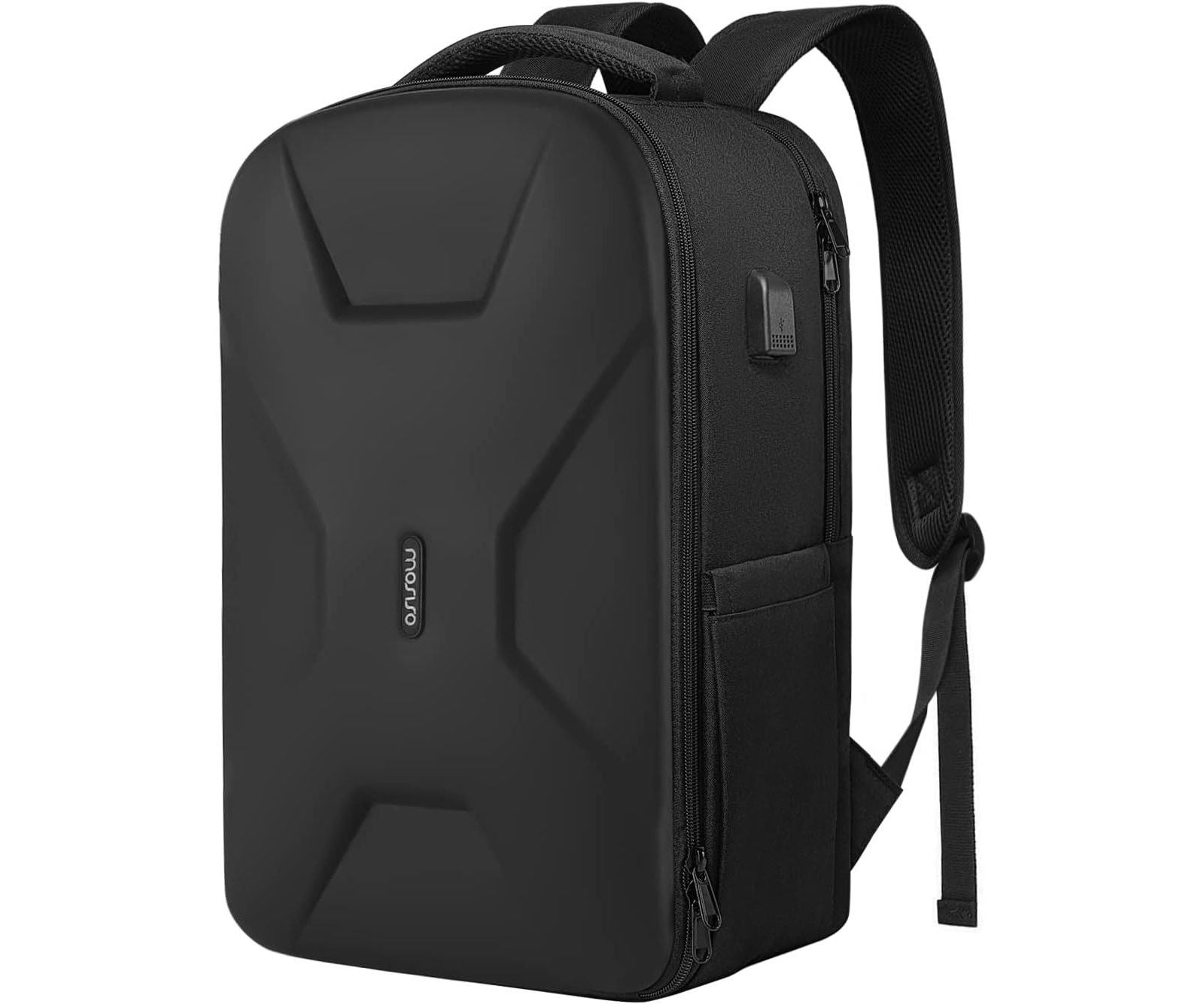 MOSISO 35L Waterproof Hardshell Laptop Backpack - Anti-Theft 15.6-16" Business Travel Bag w/USB Charging Port & Luggage Strap