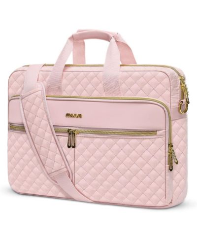 MOSISO Розовая стеганая сумка-мессенджер для ноутбука - 15-16 Inch Briefcase